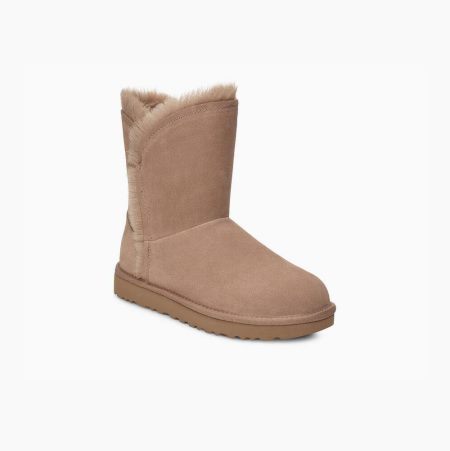 UGG Classic Short Fluff High-Low - Boots Dame - Khaki (NO-S752)